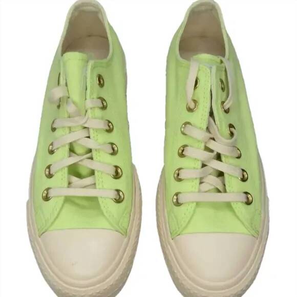 NEW CONVERSE women's low platform tennis sneakers in citron